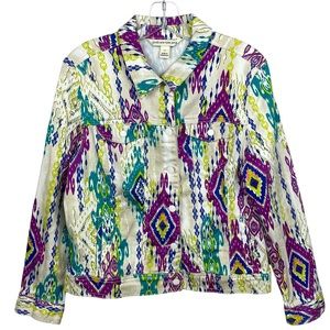 Jones New York Stretch Button Down Jacket with adjustable waist Size PL